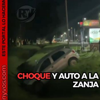 Siniestro vial en Ruta 9 - Un auto terminó en la zanja